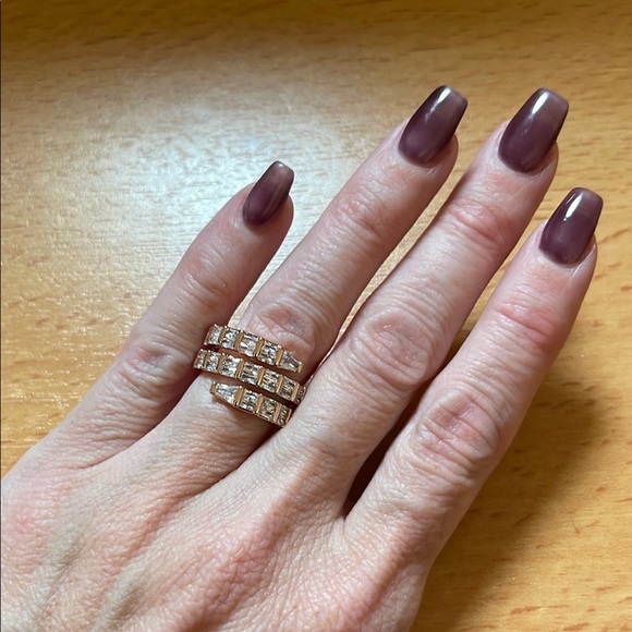 Bomb Party Jewelry - BP APRIL 2025 Diamond Cubic Zirconia Rose Gold Band Ring - Size 5